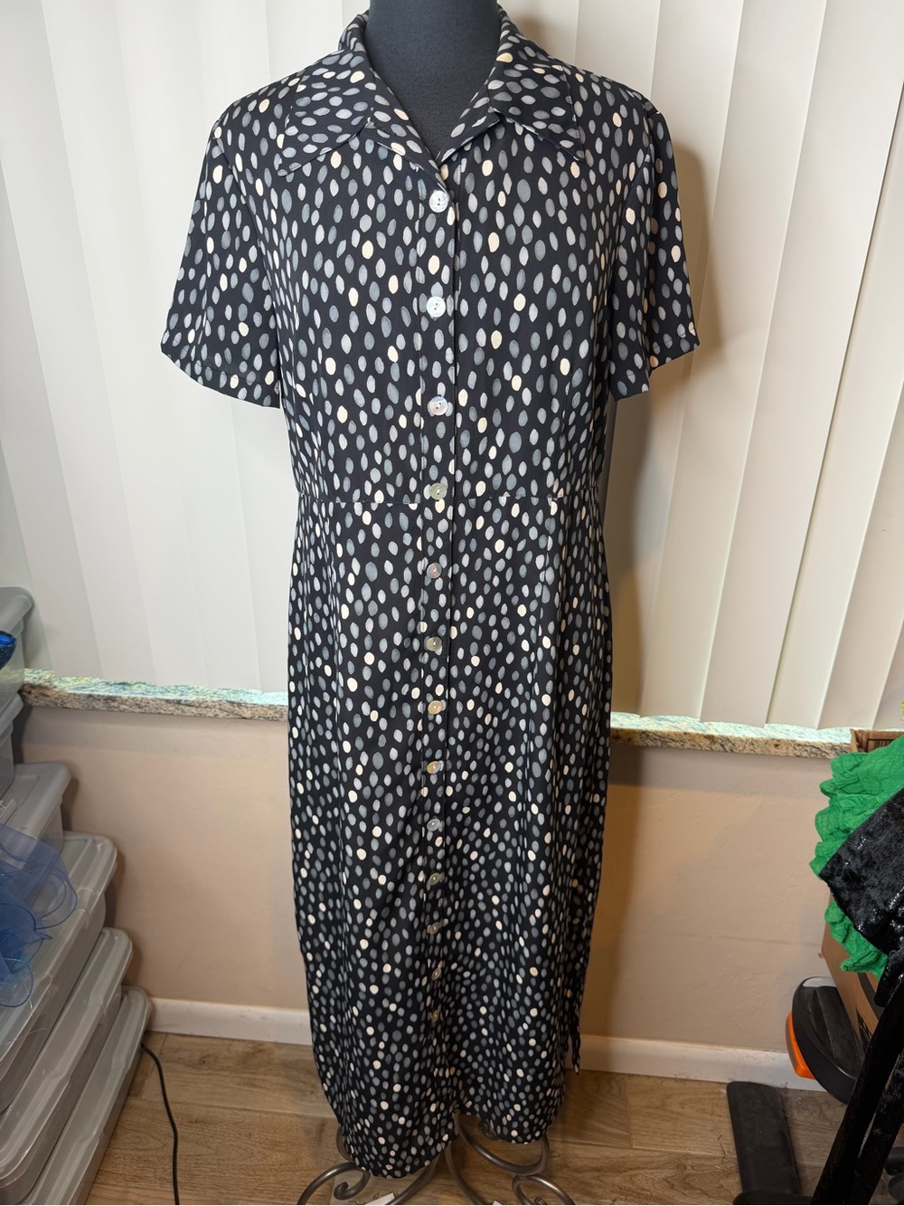 Vintage Norm Thompson Outfitters maxi shirt academia modest dress Size 12